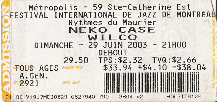 Wilco Ticket 1